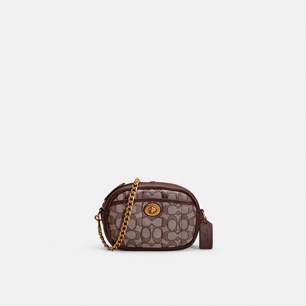 Coach Restored Small Camera Bag In Signature Jacquard With Quilting Designer Cr…